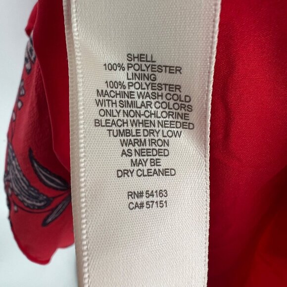 Eliza J Floral Sleeveless Mock Neck A-Line Open Back Dress Red Blue Size 16 - Picture 10 of 11